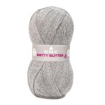 Pelote de fil  tricoter mtallis knitty 4 glitter gris - dmc - dmc - mondial tissus