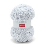 Pelote de fil  tricoter douce gris clair - phildar - mondial tissus