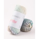 Pelote de fil  tricoter mikado bleu clair et blanc - phildar - mondial tissus