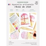 French kits aquarelle artisanale - rves de chat - les french kits - mondial tissus