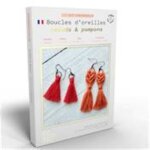 French kits diy - boucles d'oreilles noeuds & pompons - les french kits - mondial tissus