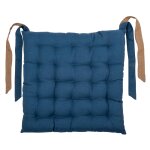 Galette de chaise essentiel bleue - mt - mondial tissus