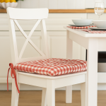Galette de chaise poulpette vichy rouge 40x40cm - mt - mondial tissus