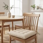 Galette de chaise velours c�tel� �cru - mt - mondial tissus