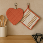 Gant et manique maison de campagne linen look 20x20 cm et 18 x 30 cm - mt - mondial tissus