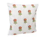 Housse de coussin block print brod� 40x40cm multicolore - mt - mondial tissus