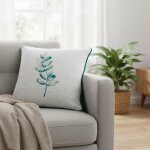 Housse de coussin botanic vert - mt - mondial tissus