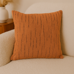 Housse de coussin bouclette traits noir 40x40cm - mt - mondial tissus