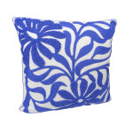 Housse de coussin brod�e fleurs bleu 40x40cm - mt - mondial tissus