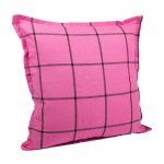 Housse de coussin carreaux rose - mt - mondial tissus