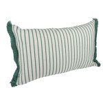 Housse de coussin fines rayures vertes - mt - mondial tissus