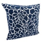 Housse de coussin fleurs bleue 40x40 - mt - mondial tissus