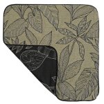 Housse de coussin jacquard keralta imprim plante double face kaki et noire 40x40 cm - fils upcycls ...