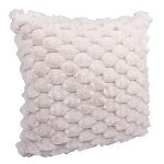 Housse de coussin losange fausse fourrure cru 40 x 40 cm - mt - mondial tissus