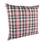 Housse de coussin tartan gris et bordeaux - mt - mondial tissus