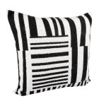 Housse de coussin traits noir et blanc 40x40cm - mt - mondial tissus