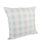 Housse de coussin vichy bleu cladon - mt - mondial tissus