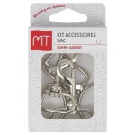 Kit accessoires sac 5 pi�ces argent 30mm - mt - mondial tissus