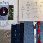 Kit broderie r�paration - sos gros trou poissons - green bobine - green bobine - mondial tissus