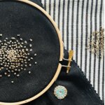 Kit broderie r�paration - sos petit trou reflet cuivre - green bobine - green bobine - mondial tissus ...