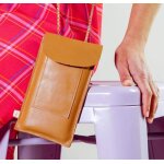 Kit  coudre call me pochette de smartphone en cuir camel - feye - feye - mondial tissus