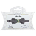 Kit couture noeud pap' en velours et liberty gris - com'1 id�e - mondial tissus