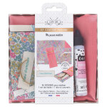 Kit couture nomade set de table liberty  ; c ur d'artichaut ; rose - mondial tissus