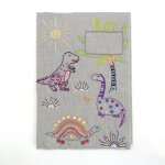 Kit diy carnet de sant� - au pays des dinosaures - un chat dans l'aiguille - mondial tissus