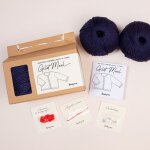 Kit diy tricot - boxe layette gilet mael bleu marine sans aiguilles - tricotez - moi - mondial tissus ...