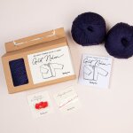 Kit diy tricot - boxe layette gilet nolan bleu marine sans aiguilles - tricotez - moi - mondial tissus ...