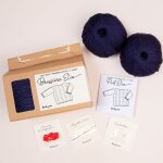 Kit diy tricot - boxe layette pull brassire elio bleu marine sans aiguilles - tricotez - moi - mondial ...