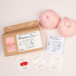 Kit diy tricot - boxe layette pull brassire elio rose sans aiguilles - tricotez - moi - mondial tissus ...