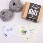 Kit diy tricot - fast knit mitaines asnelles perle sans aiguille - tricotez - moi - mondial tissus