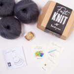 Kit diy tricot - fast knit snood pipper ardoise or sans aiguilles - tricotez - moi - mondial tissus
