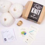 Kit diy tricot - fast knit snood pipper blanc or sans aiguilles - tricotez - moi - mondial tissus
