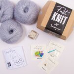 Kit diy tricot - fast knit snood pipper bleu glacier platine sans aiguilles - tricotez - moi - mondial ...