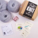 Kit diy tricot - fast knit snood pipper bleu glacier rose sans aiguilles - tricotez - moi - mondial tissus ...