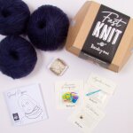 Kit diy tricot - fast knit snood pipper bleu marine platine sans aiguilles - tricotez - moi - mondial ...