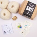Kit diy tricot - fast knit snood pipper naturel or sans aiguilles - tricotez - moi - mondial tissus
