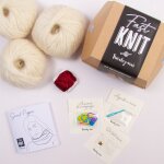 Kit diy tricot - fast knit snood pipper naturel rouge sans aiguilles - tricotez - moi - mondial tissus ...