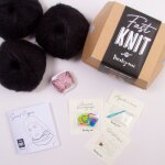 Kit diy tricot - fast knit snood pipper noir et rose sans aiguilles - tricotez - moi - mondial tissus ...