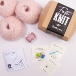 Kit diy tricot - fast knit snood pipper nude rouge sans aiguilles - tricotez - moi - mondial tissus