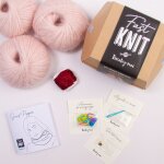 Kit diy tricot - fast knit snood pipper nude rouge sans aiguilles - tricotez - moi - mondial tissus