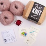Kit diy tricot - fast knit snood pipper poudre rouge sans aiguilles - tricotez - moi - mondial tissus ...