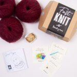 Kit diy tricot - fast knit snood pipper pourpre or sans aiguilles - tricotez - moi - mondial tissus
