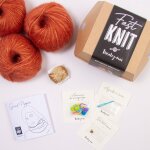 Kit diy tricot - fast knit snood pipper renard or sans aiguilles - tricotez - moi - mondial tissus