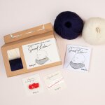 Kit diy tricot - layette snood lola naturel / marine sans aiguilles - tricotez - moi - mondial tissus ...