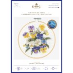 Kit point de croix violettes - dmc - mondial tissus