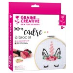 Kit tambour a broder licorne en bois 155mm - graine cr�ative - mondial tissus