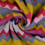Lainage tricot pais rayure zig zag violet bleu avec cte natt - mondial tissus